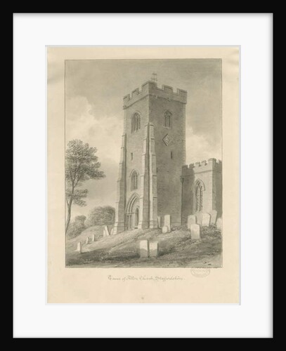 Alton Church - Tower: sepia drawing, 1841 by John Chessell Buckler