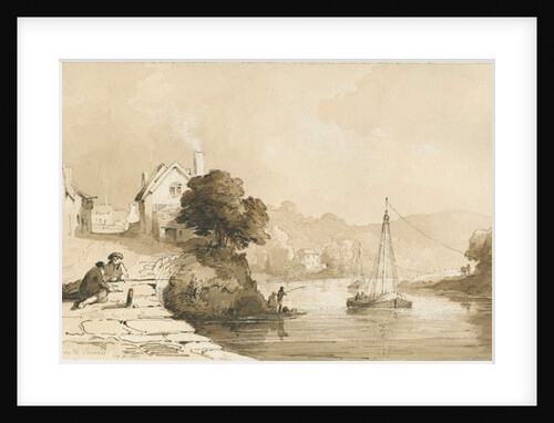Arley - River Severn: sepia drawing, 8 Sep 1837 by Thomas Peploe Wood