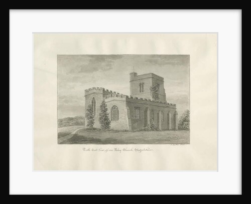 Arley Church: sepia drawing, 1846 by John Buckler