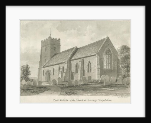 Armitage Church: sepia drawing, 1844 by John Buckler