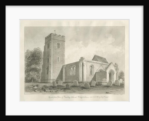 Armitage Church: sepia drawing, 1845 by John Buckler