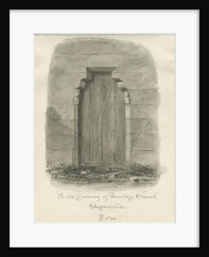 Armitage Church - North Doorway: sepia drawing , 1844 by John Buckler
