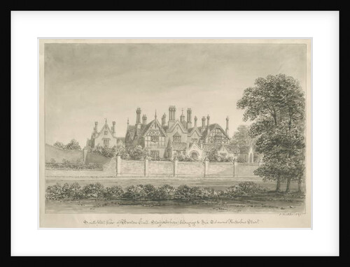 Barton under Needwood - 'Barton Hall' : sepia drawing, 1839 by John Buckler