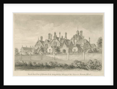 Barton under Needwood - 'Barton Hall' : sepia drawing, 1839 by John Buckler