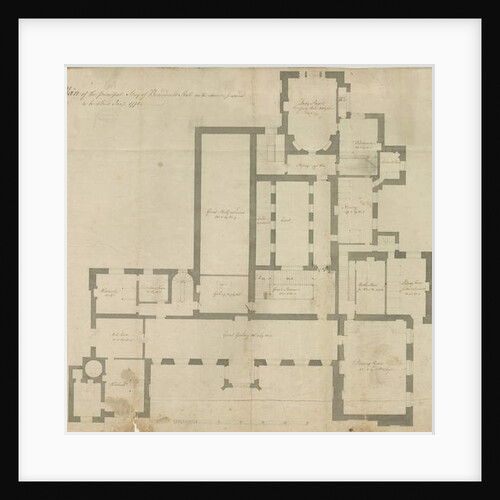 Interior of Beaudesert Hall and Park: pen drawing, 1771 by School English