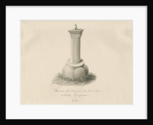 Font at Betley Church: sepia drawing, 1840 by John Buckler