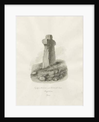 Biddulph Hall - cross : sepia drawing, 1847 by John Buckler