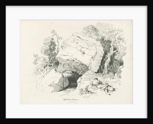 Biddulph - 'Gawton Stone' : pen and ink drawing, 1836 by Thomas Peploe Wood