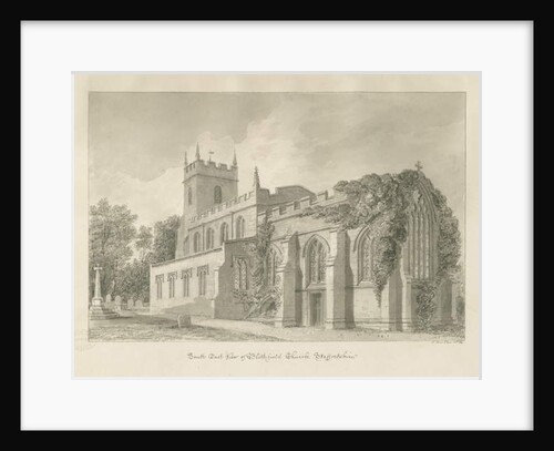 Blithfield Church: sepia drawing, 1824 by John Buckler