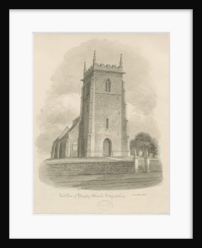 Bradley Church: sepia drawing, 1842 by John Buckler