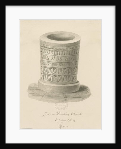 Font in Bradley Church by John Buckler