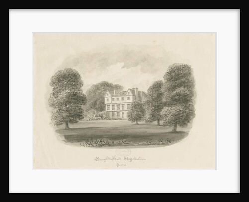 Broughton Hall: sepia drawing, 1843 by John Buckler