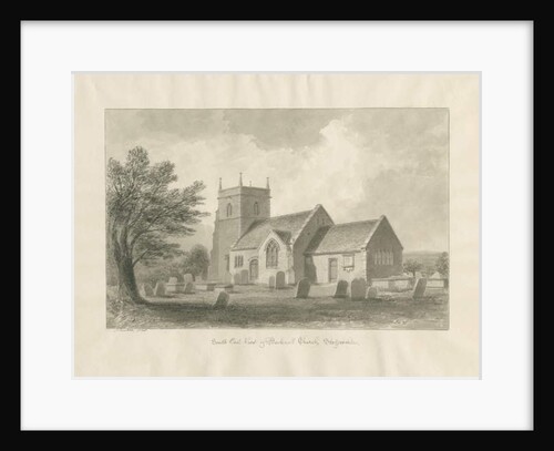 Bucknall Church: sepia drawing, 1848 by John Buckler