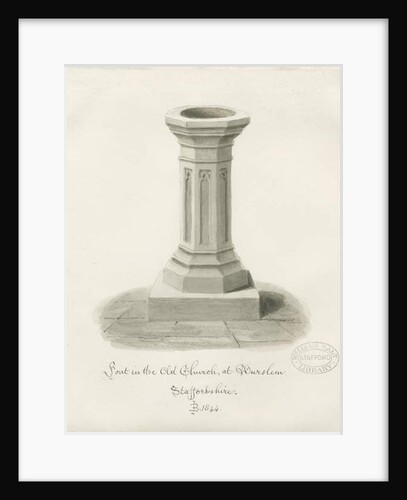 Burslem - Font at St. John's Church by John Buckler