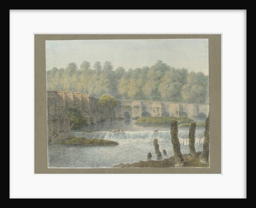 Burton-upon-Trent Bridge and Town: water colour painting, nd [?18th cent] by John Buckler