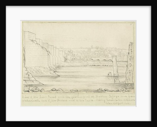 Burton-upon-Trent Bridge and Town: pen drawing, nd [c 1817] by John Allport