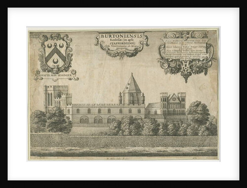 Burton-upon-Trent Abbey: copper-plate engraving, 1661 by Wenceslaus Hollar