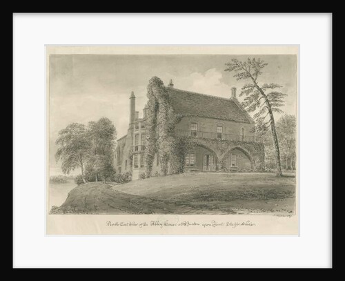 Burton-upon-Trent Abbey: sepia drawing, 1839 by John Buckler