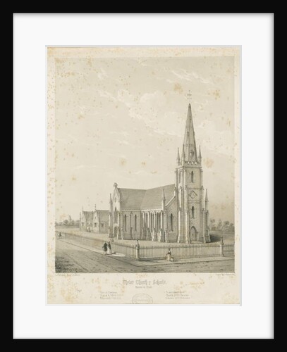 Burton-upon-Trent - Christ Church and Schools: engraving, nd [1789-1850] by Charles Joseph Hullmandel