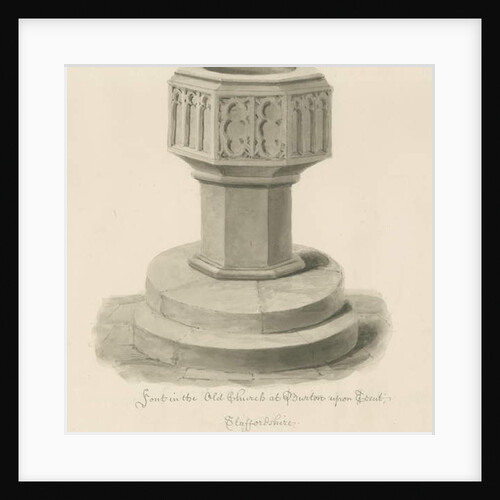 Burton-upon-Trent - Font in the Old Church by John Buckler