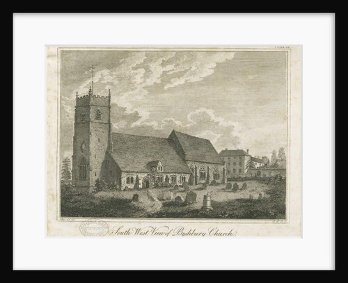 Bushbury Church: engraving, nd [?18th cent] by Stebbing Shaw