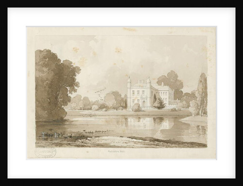 Hatherton Hall: sepia drawing, 1843 by Thomas Peploe Wood