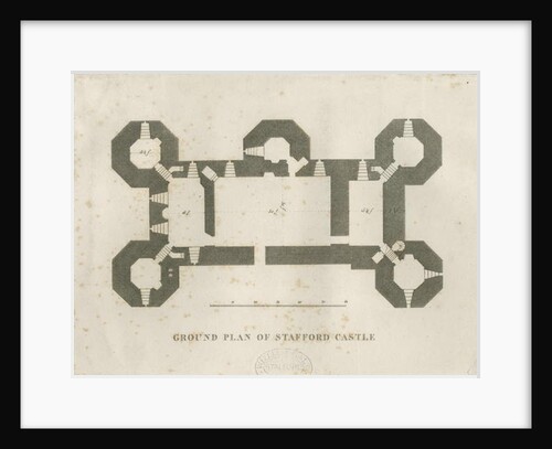 Castle Church - Stafford Castle: engraving by School English