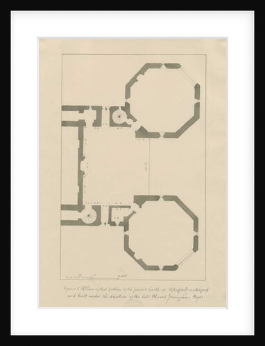 Castle Church - Stafford Castle: pencil and wash by John Buckler
