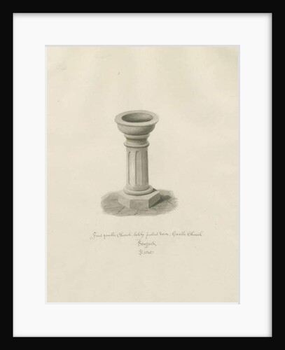 Castle Church - Font in Church by John Buckler