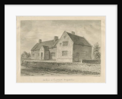 Caverswall Village - Old Houses: sepia drawing, 1840 by John Buckler