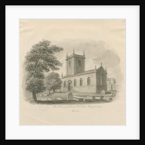 Chapel Chorlton Church: sepia drawing, 1843 by John Buckler