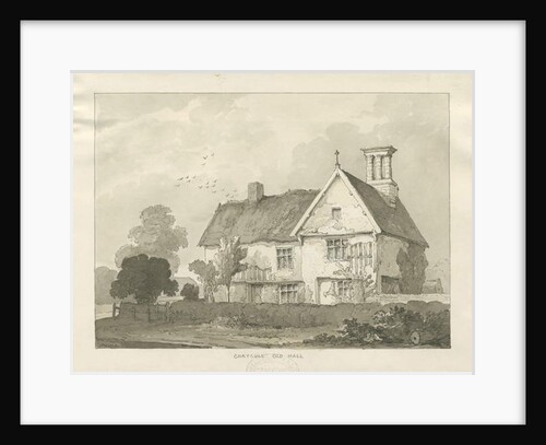 Chatcull Old Hall: pen and wash drawing, 1838 by School English
