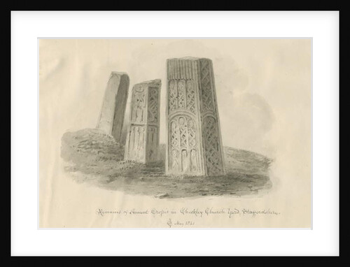 Checkley Church - Ancient Crosses by John Chessell Buckler