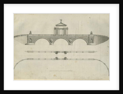 Chillington Park - Proposed Bridge: sepia drawing, nd [1789] by John Soane