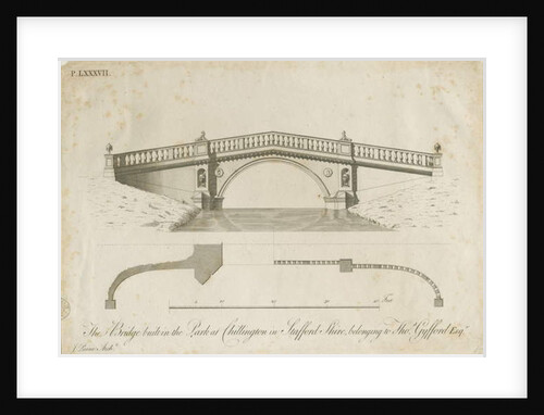 Chillington Park - Bridge: engraving by James Paine