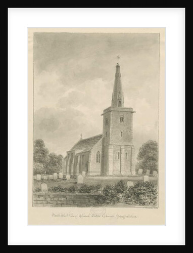 Church Eaton Church: sepia drawing, 1842 by John Buckler