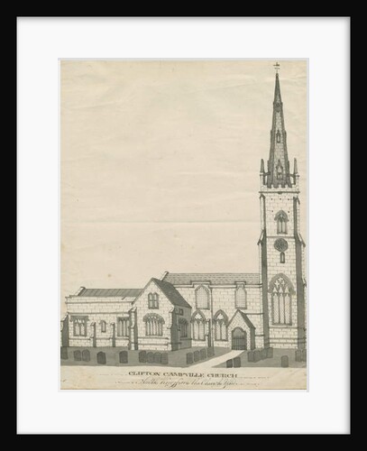 Clifton Campville Church: pen and sepia drawing, nd [?19th cent] by School English