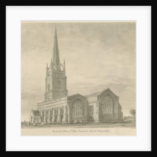 Clifton Campville Church: sepia drawing, 1838 by John Buckler