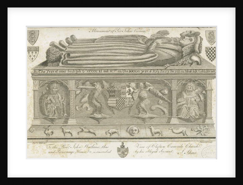 Clifton Campville Church - Vernon Monument: engraving by Stebbing Shaw