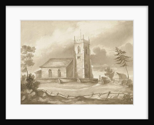 Codsall Church: sepia drawing, nd [1844] by Henry James Noyes
