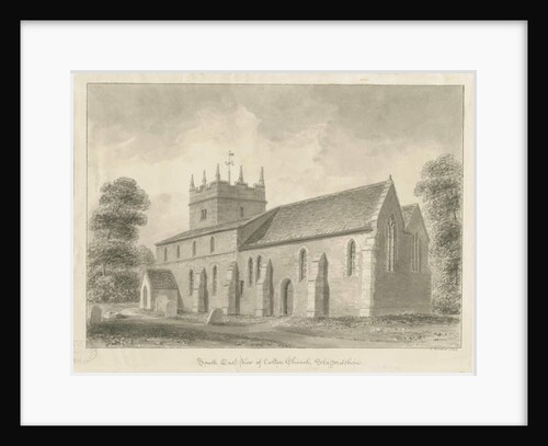 Colton Church: sepia drawing, 1842 by John Buckler