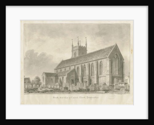 Colwich Church: sepia drawing, 1841 by John Buckler