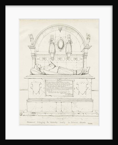 Colwich - Tomb of Robert Wolseley: pen and ink drawing, 1837 by Thomas Peploe Wood