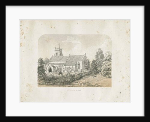 Colwich Church: tinted lithograph, 1857 by School English