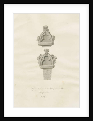 Dieulacres Abbey: sepia drawing, 1847 by John Buckler