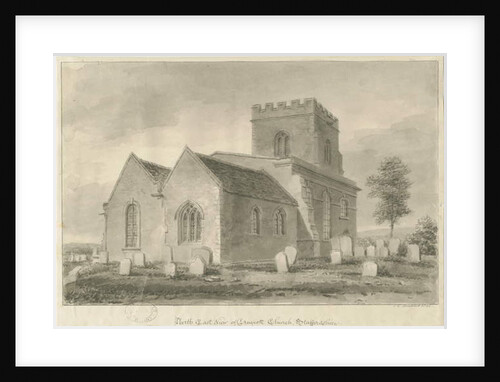 Draycott in the Moors Church: sepia drawing, 1841 by John Chessell Buckler