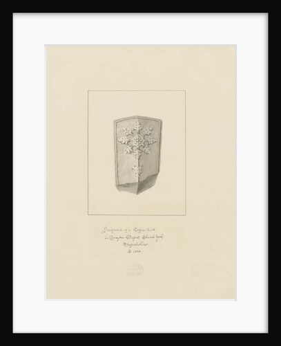 Drayton Bassett Church - Coffin lid: sepia drawing, 1838 by John Buckler