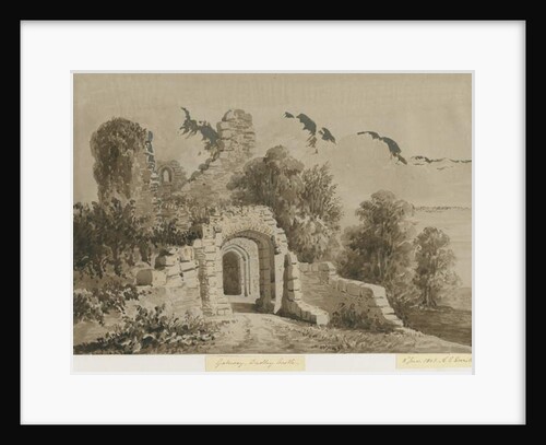 Dudley Castle - The Gateway: red-sepia wash drawing, 8 Jun 1843 by Allen Edward Everitt