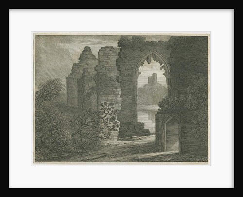 Dudley Castle - The Keep: etching, 1818 by School English