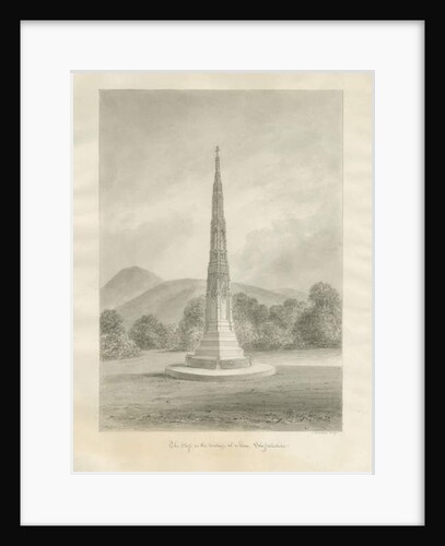 Ilam Village - Cross: sepia drawing, 1847 by John Buckler